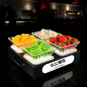 Yudu International Luminous Fruit Platter 4 Compartment With Led Light For Bar Ktv Nightclub Serving <b>Tray</b> - Product Image 3