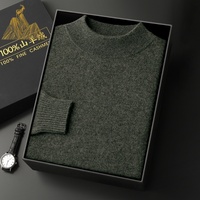 Pull en cachemire fin pour homme, col roulé mi-haut, tricoté, chaud et doux, idéal pour l'hiver, vente en gros, OEM ODM