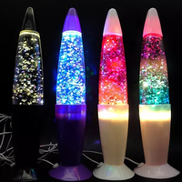 Flotteur Transparent personnalisé Liquide Noir Aluminium Led Lampe à Lave Mini Table Lampe à Lave