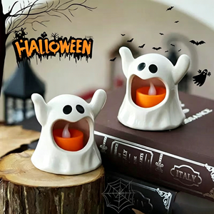 Décorations de bureau réutilisables en plastique très vendues : Bougies fantômes pour la nuit d'Halloween – Accessoires décoratifs pour <span class=keywords><strong>magasin</strong></span> - Product Image 2