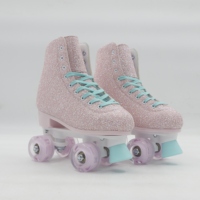 Patins à roulettes lumineux en PU avec empeignes scintillantes