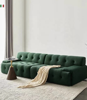 Canapé modulaire de luxe italien en gros pour salon, mobilier de villa vert, durable et confortable en tissu