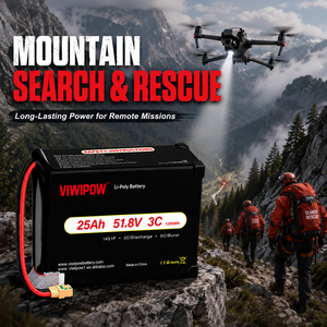 Batterie semi-solide pour drone VIWIPOW 14S 51.8V 25Ah 320Wh/kg, décharge 3C, certifiée CE pour drone de réponse aux urgences UAV - Product Image 3