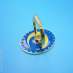 Custom Metal Ring Holder Zinc Alloy Gold Color Adhesive Back <b>Desktop</b> Phone <b>Stand</b> Support - Product Image 2