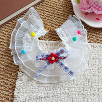 Accessoires pour animaux de compagnie : Bandana et chapeau de paille écologiques, mignons, pour chats et chiens de petite et moyenne taille, avec nœud, style adorable