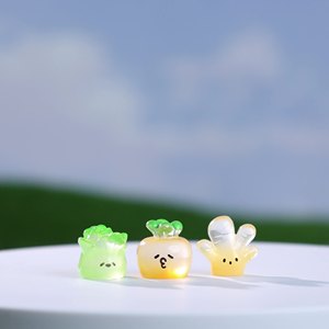 Résine lumineuse petits Fruits légumes Figurines brillent dans <span class=keywords><strong>le</strong></span> noir Miniature résine plante nourriture décoration pour bricolage paysages jardin - Product Image 4