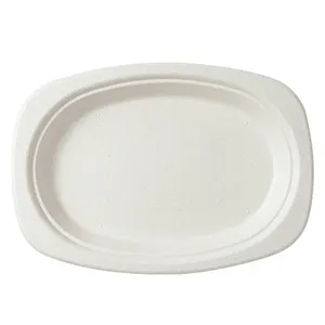 customized bio degradable bagasse plate bagasse paper plate oval plate bagasse