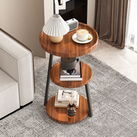 Table d'appoint multi-niveaux de style crème, petite table basse de luxe légère pour balcon, appartement, maison locative et coin de chambre