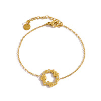 Hartvormige bedelarmband 18K verguld met CZ voor vrouwen, roestvrij staal, Valentijnscadeau, feest, groothandel, op maat gemaakt