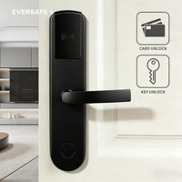 Serrure de porte intelligente pour hôtel en acier inoxydable SUS304, contrôle d'accès par carte magnétique avec logiciel PMS gratuit, 32 ans d'expérience en fabrication OEM directe