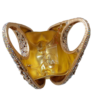 Sac de soirée pour femme, motif floral délicat, strass, pochette à poignée supérieure en cristal étincelant, idéal pour rendez-vous galant et anniversaire - Product Image 4