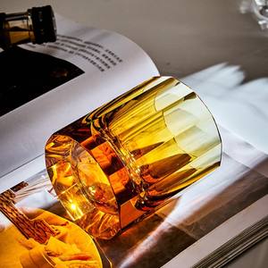 Verre à <span class=keywords><strong>whisky</strong></span> en cristal K9 sans plomb, base épaisse sculptée à la main, 180 ml, réutilisable, moderne, luxueux, coupe verticale 3D - Product Image 2
