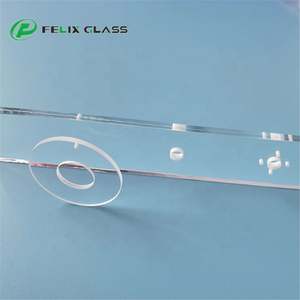 Plaque de verre en quartz/silice fondue FELIX sur mesure, résistante aux hautes températures et aux UV, avec trou - Product Image 5