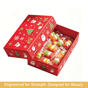 Scatola Regalo <span class=keywords><strong>di</strong></span> Lusso Personalizzata con Coperchio Stampato, Confezione in Cartone Rigido per Caramelle, Biscotti, Dolci Natalizi, Eco-Friendly - Product Image 2