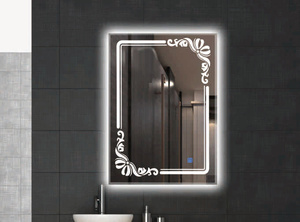 Espejo Rectangular LED para Baño, Marco <span class=keywords><strong>Dorado</strong></span>, Montado en la Pared, Retroiluminado, Regulable al Tacto, Espejo de Vanidad para <span class=keywords><strong>Hotel</strong></span>, Dormitorio, Espejo <span class=keywords><strong>Dorado</strong></span> para Baño - Product Image 4