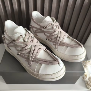 Zapatos de cuero genuino retro de diseñador de alta calidad, con cordones, estilo chunky para caminar, zapatos casuales de lujo para hombres y mujeres. - Product Image 4