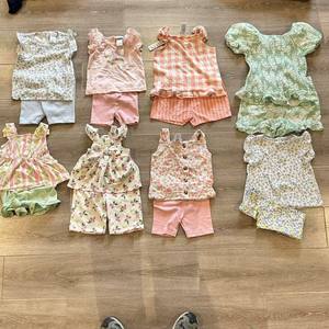 Conjunto Casual de Verano de 2 Piezas para Bebé Niña Nicole Miller, Transpirable, de Manga Corta, con Patrón Liso, 100% Algodón - Product Image 2