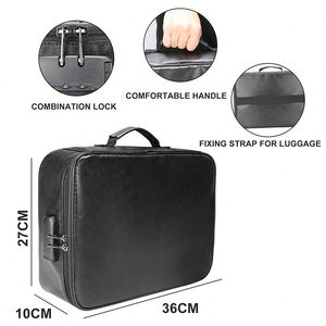 Sac de rangement multi-couches portable et ignifuge pour passeports, certificats et documents de voyage familial avec serrure - Product Image 5