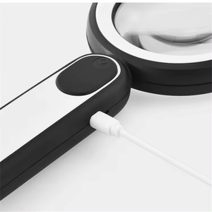 8X HD Glass Lens 21 LED Two-color <strong>Lights</strong> Printing <strong>Reading</strong> Newspaper Rechargeable Battery Office Appreciation 85mm OEM <strong>Magnifier</strong> - Product Image 3