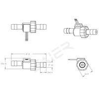 Débitmètre à effet Hall micro petit DC 5V 0,2-2,0L/min Capteur de débit d'eau POM pour purificateur d'eau adaptatif