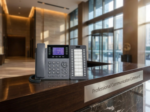 Téléphone IP à écran couleur 8 lignes SIP avec console <span class=keywords><strong>VoIP</strong></span> Gigabit PoE à 32 touches et extension latérale pour hôtels et entreprises - Product Image 6