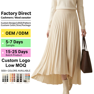 Nueva Tendencia 2026 Falda Midi Plisada de Cintura Natural en Cachemira con Dobladillo Asimétrico Estilo Normcore/Minimalista <span class=keywords><strong>Helan</strong></span> Mt Ningxia 16.2um - Product Image 1