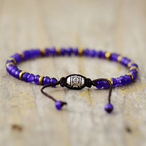 Pulsera de cuentas de piedra rosa hecha a mano con detalles en oro para hombres y mujeres, regalo de joyería, origen Yiwu - Product Image 5