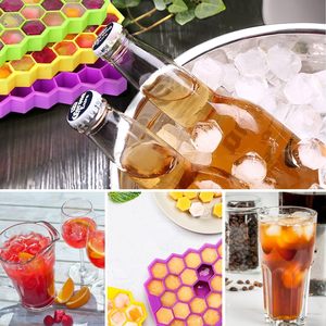 Moule à glaçons en silicone alimentaire sans BPA, 37 cavités en forme de nid d'abeille, avec couvercles, vente en gros - Product Image 3