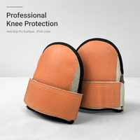Genouillères en cuir PU OEM en gros pour le revêtement de sol avec surface antidérapante en PU, doublure en EVA et sangle réglable en néoprène pour le jardinage