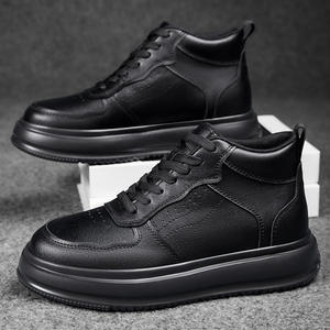 รองเท้าผ้าใบเสริมส้นแบบหนา สไตล์ลำลองสำหรับฤดูใบไม้ร่วง เพิ่มความสูง 8 ซม. แบบผูกเชือก  ใส่ได้หลากหลาย ระบายอากาศได้ดี - Product Image 2