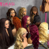 Pelucas frontales de encaje HD 13x6 baratas al por mayor, cabello indio, pre-arrancadas, con nudos decolorados, sin pegamento, peluca de cabello humano liso para mujeres afroamericanas