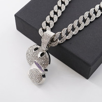 Pendentif cool style hip-hop dessin animé, collier de rap pour homme, colliers tendance
