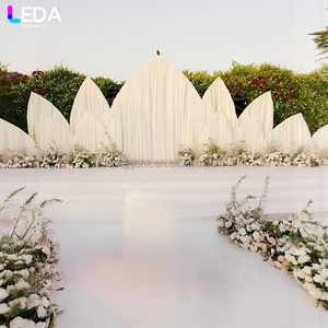 LEDA Artículos de Decoración para Bodas, Nuevo Fondo de Metal con Forma de Loto Blanco para Eventos - Product Image 1