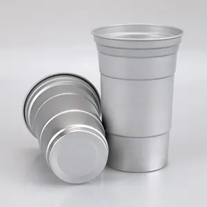 Özel renkli parti bardağı promosyon tek kullanımlık alüminyum içme fincan bira Metal Tumbler kullanımlık alüminyum bardak