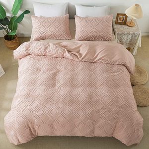 Thời Trang Tufted Duvet Cover Set 3 Mảnh Thêu Shabby Chic Bộ Đồ Giường Nhà Bộ Chăn Bao Gồm - Product Image 6