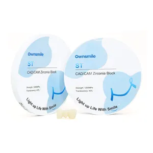 Ownsmile cad cam氧化锆块价格陶瓷盘空白牙科ST氧化锆块牙科陶瓷块