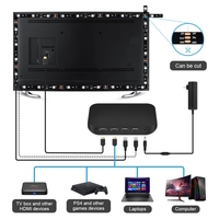 Tcwin TV Led rétro-éclairage, lumières LED pour TV avec boîte de synchronisation, décor de chambre à coucher de jeu pour 50-55 pouces Usb Luces Led 90 Office Light Copper