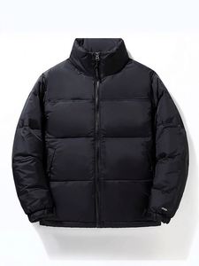 Veste décontractée noire tendance, blocs de couleur, prix bas, logo personnalisé, veste d'hiver matelassée pour homme - Product Image 3