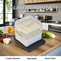 Cuiseur à vapeur électrique domestique multifonctionnel de grande capacité Cuisinière à induction intelligente à trois couches pour la cuisine