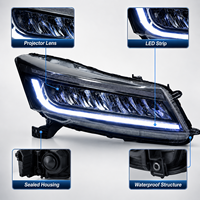 Ensemble de phares LED BK pour Honda Accord G8 2008-2012, design en forme d'aile, projecteur de feux de signalisation, DRL amélioré, Plug and Play