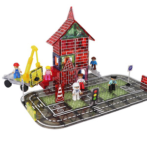 Wellbbplay 88Pcs Mới Nhất OEM/ODM Trẻ Em Giáo Dục Đồ Chơi Thành Phố Giao Thông Đường Chủ Đề Từ Gạch Xây Dựng Khối Thiết Lập Tạo Ra Cuộc Đua - Product Image 6