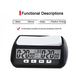 Reloj Temporizador Digital Profesional J&R para Ajedrez, <span class=keywords><strong>con</strong></span> Función de Cuenta Regresiva/Ascendente, para Juegos de Mesa - Product Image 4