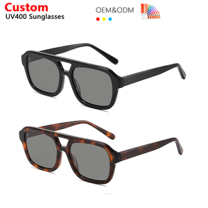 2025 New Double Bridge Polarized <b>Square</b> <b>Frame</b> Men's <b>Sunglasses</b> Fashionable Tortoiseshell Shades for Outdoor Sports Casual Wear - Product Image 1