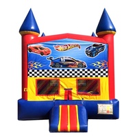Bannières de panneau d'art de fête à thème extérieur 13ft Commercial 0.55mm PVC Avengers Château gonflable avec filet de sécurité