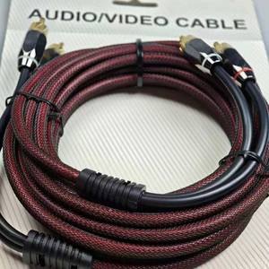 Câble RCA 2 canaux neuf, mâle-mâle, double blindage, OFC, tressé en nylon, connexion audio anti-interférence - Product Image 4