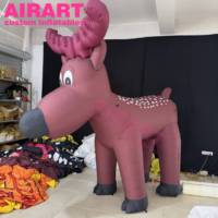 Renne gonflable géant de dessin animé, renne gonflable de Noël personnalisé de couleur unie pour la décoration des centres commerciaux et des vitrines