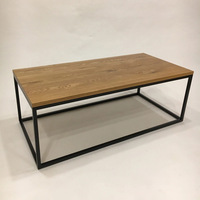 Table basse moderne Grand meuble de salon Facile à installer Table centrale rectangulaire en bois et métal pour ferme 23.6 "Dx47.2" Wx16.5 "H