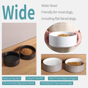 Bol pour animaux de compagnie noir mignon et moderne personnalisé Bols pour chien surélevés en bois de <span class=keywords><strong>porcelaine</strong></span> Bol pour chien en céramique et bois dégradés avec support - Product Image 5