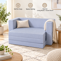 Canapé-lit pliant compact, housse lavable amovible, mousse compressible, canapé lounge 2 places pour chambre d'amis & maison