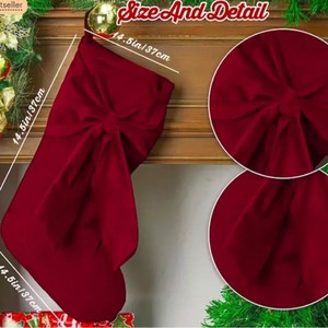 New Wholesale Soft Velvet <b>Christmas</b> <b>Stocking</b> Bulk with Big Bow Personalized Family Decor - Product Image 4